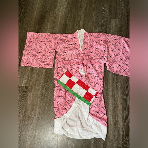 Demon Slayer Cosplay Kamado Nezuko Costume Kids Adults Kimono - Picture 5 of 5